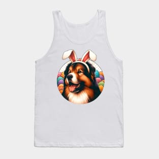 Easter Celebration with Drentsche Patrijshond in Bunny Ears Tank Top